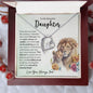 To My Beautiful Daughter | Watercolor Lions | Forever Love Necklace