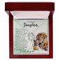 To My Beautiful Daughter | Never Forget Watercolor Lions | Forever Love Necklace