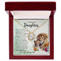 To My Beautiful Daughter | Never Forget Watercolor Lions | Forever Love Necklace
