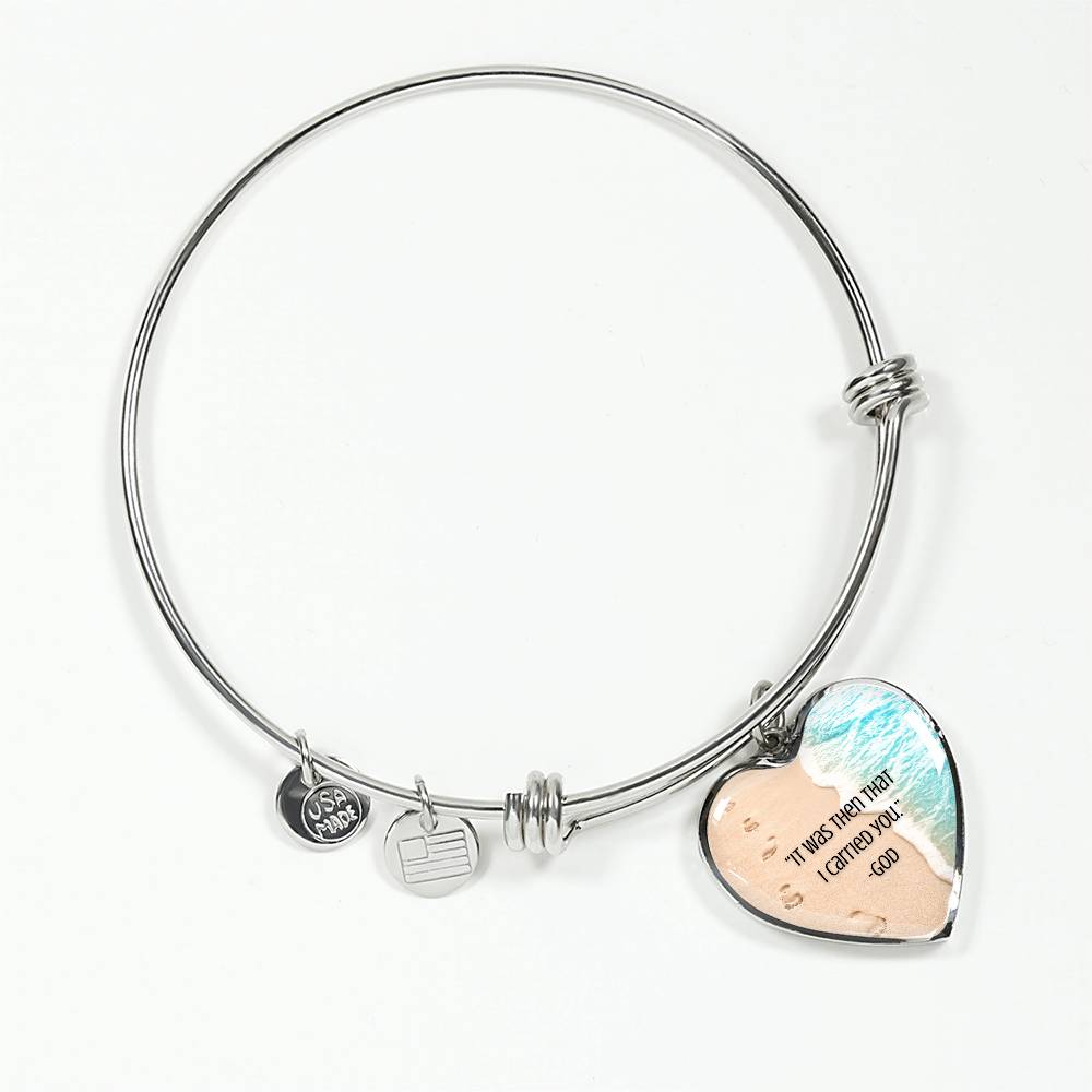 Footprints- It Was Then That I Carried You Bracelet (Engraving Optional)