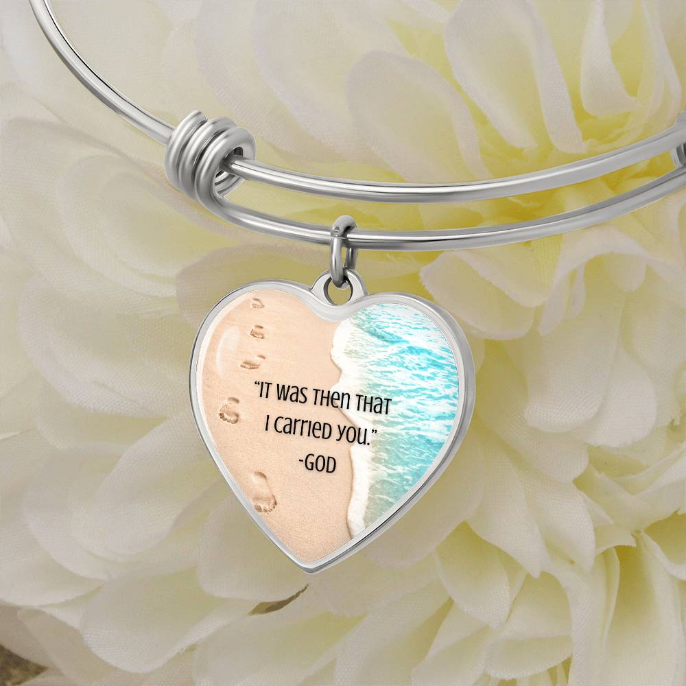 Footprints- It Was Then That I Carried You Bracelet (Engraving Optional)