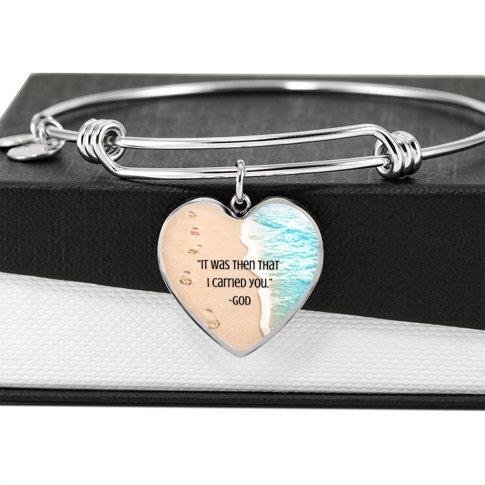 Footprints- It Was Then That I Carried You Bracelet (Engraving Optional)