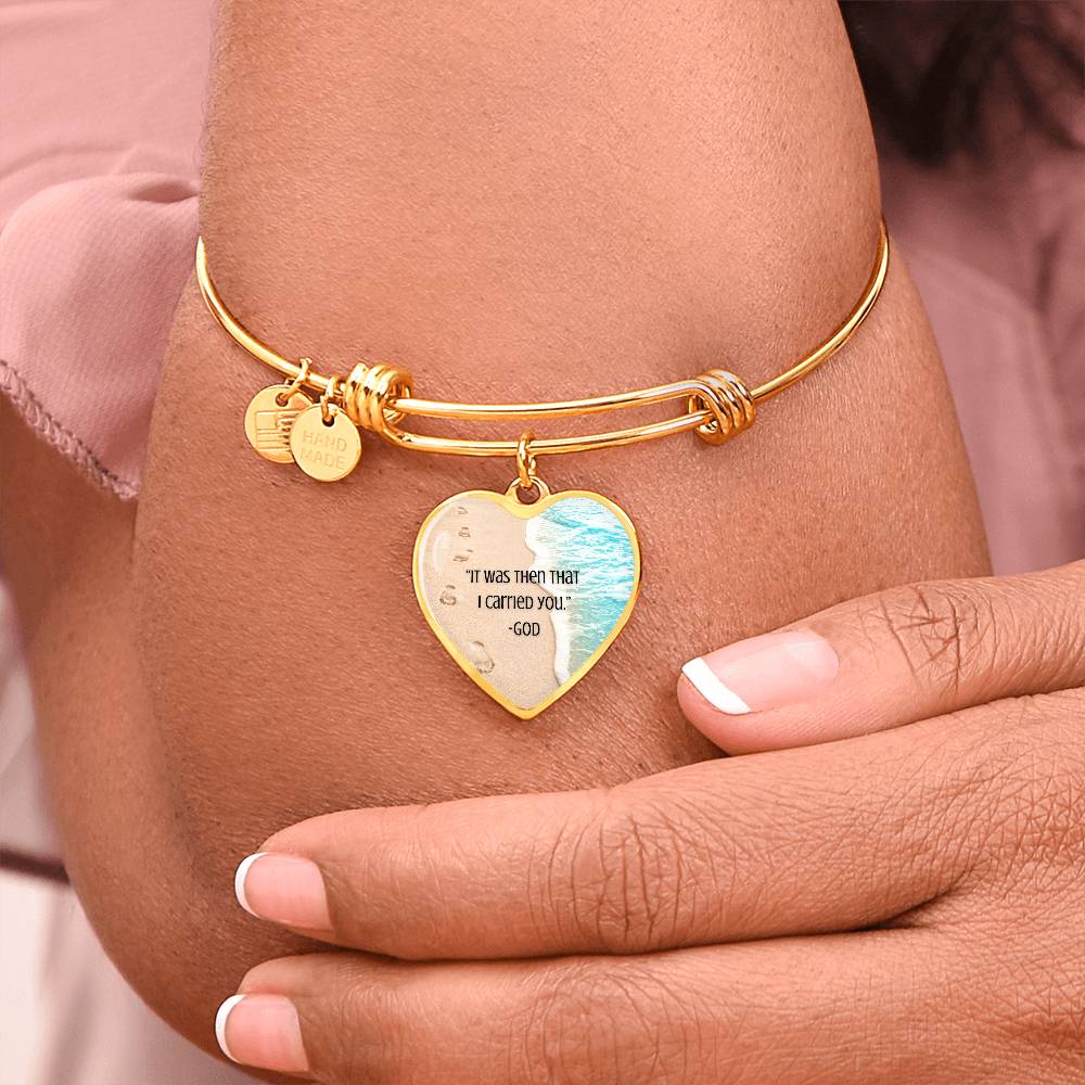 Footprints- It Was Then That I Carried You Bracelet (Engraving Optional)