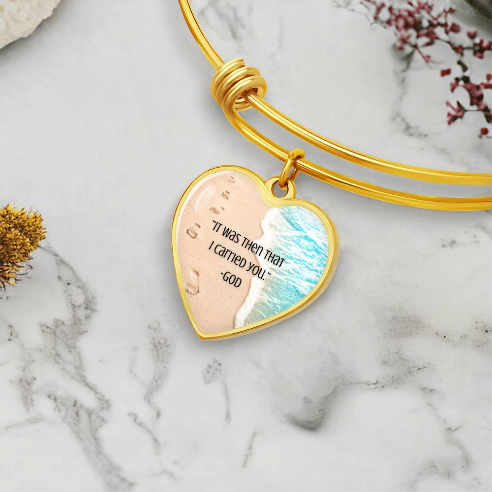 Footprints- It Was Then That I Carried You Bracelet (Engraving Optional)