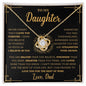 To My Daughter | I Love You Forever (Gold) | Love Knot Necklace