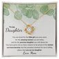 To My Daughter | You Are Loved Green Leaves | Love Knot Necklace