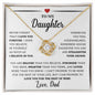 To My Daughter | You Are Braver (Heart) | Love Knot Necklace