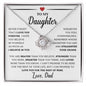 To My Daughter | You Are Braver (Heart) | Love Knot Necklace