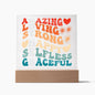 Mother | Amazing, Loving, Strong, Happy, Selfless, Graceful | Square Acrylic Plaque (LED Option)