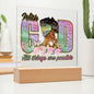 With God All Things Are Possible | Acrylic Plaque (LED Option)