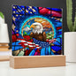 Stained Glass Patriotic Eagle | Acrylic Plaque (LED Option)