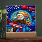 Stained Glass Patriotic Eagle | Acrylic Plaque (LED Option)
