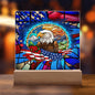 Stained Glass Patriotic Eagle | Acrylic Plaque (LED Option)
