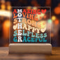 Mother | Amazing, Loving, Strong, Happy, Selfless, Graceful | Square Acrylic Plaque (LED Option)