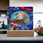 Stained Glass Patriotic Eagle | Acrylic Plaque (LED Option)