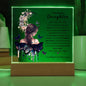 To My Beautiful Daughter | Never Forget That I Love You | Square Acrylic Plaque (LED Option)