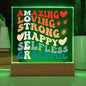 Mother | Amazing, Loving, Strong, Happy, Selfless, Graceful | Square Acrylic Plaque (LED Option)