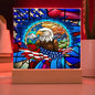 Stained Glass Patriotic Eagle | Acrylic Plaque (LED Option)