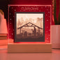 O Holy Night | Nativity Scene | Square Acrylic Plaque (LED Option)
