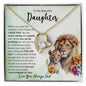 To My Beautiful Daughter | Never Forget Watercolor Lions | Forever Love Necklace