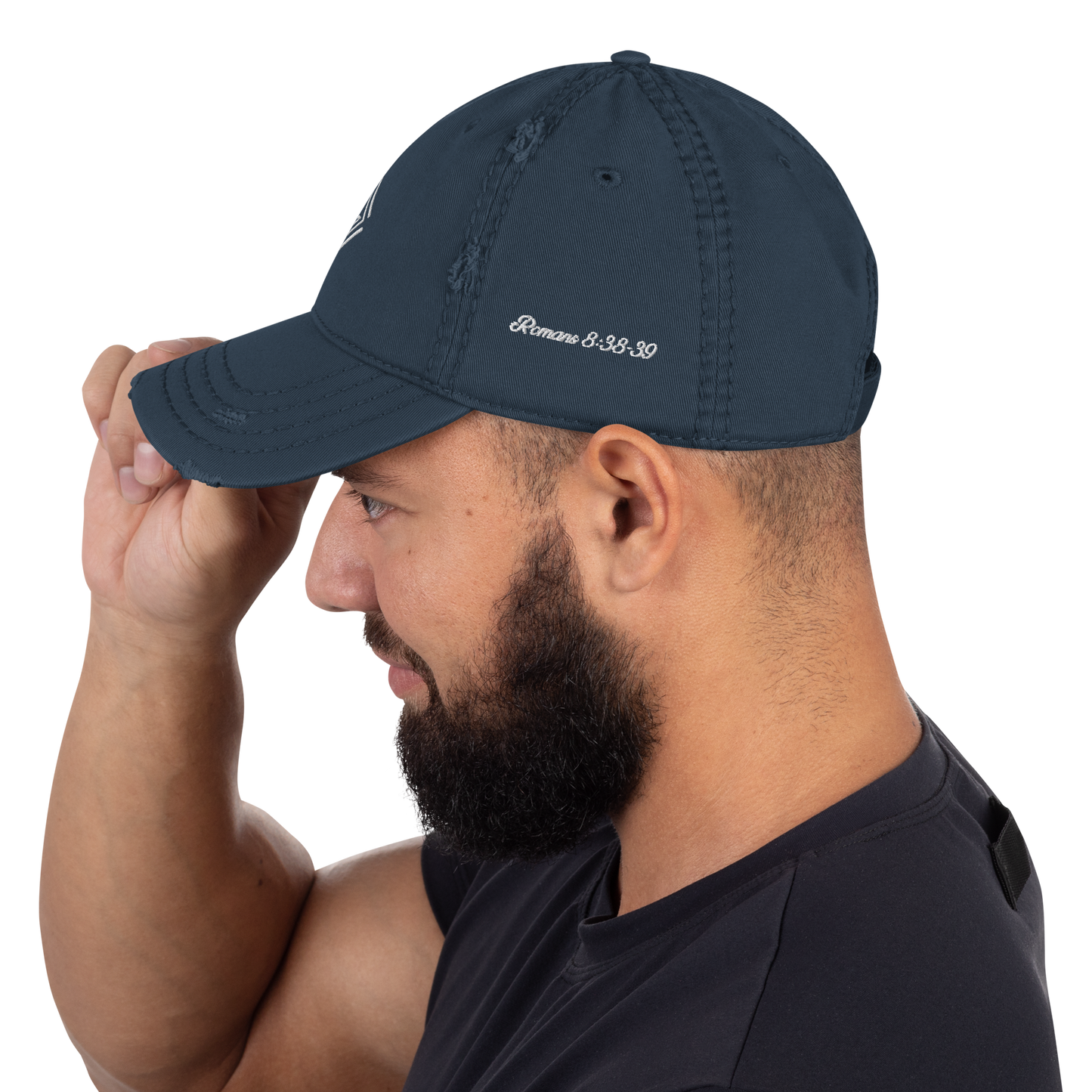 GOD IS GREATER THAN THE HIGHS AND LOWS | Embroidered Distressed Cap