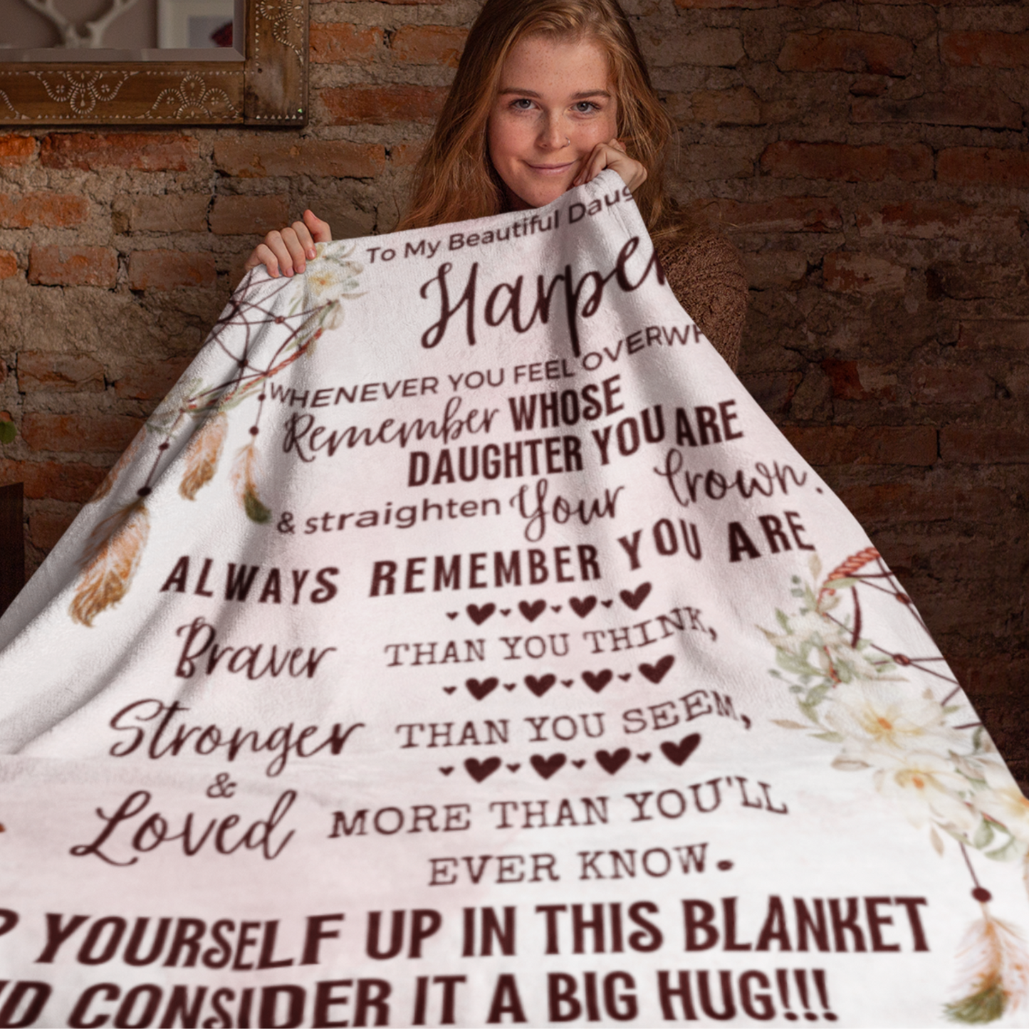 (ALMOST SOLD OUT - TOP SELLER) PERSONALIZED Daughter Dreamcatcher Blanket - 50% OFF ENDING SOON