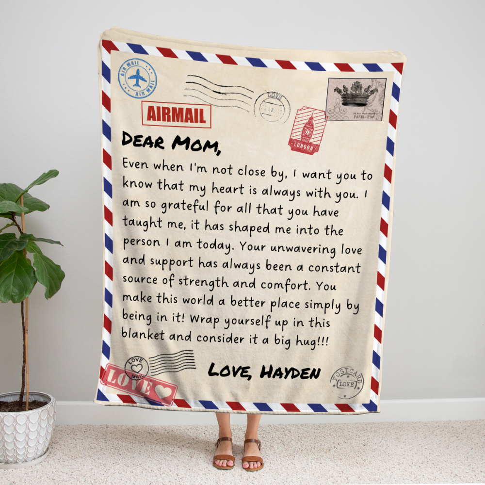 Letter To Mom Personalized 50x60 Plush Fleece Blanket