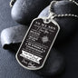 To My Son | Be Strong & Courageous | Dog Tag with Chain (Custom Engraving Optional)