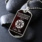 Firefighter Husband | When You Walk Through Fire | Dog Tag with Chain (Custom Engraving Optional)