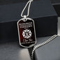 Firefighter Husband | When You Walk Through Fire | Dog Tag with Chain (Custom Engraving Optional)