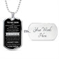 To My Son | Just Do Your Best | Dog Tag with Chain (Custom Engraving Optional)