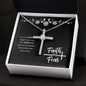 Faith Over Fear | Roses (Blk) | Cross Necklace