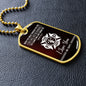 Firefighter Husband | When You Walk Through Fire | Dog Tag with Chain (Custom Engraving Optional)