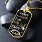 Dad Birthday | I Have a Hero | Dog Tag with Chain (Custom Engraving Optional)