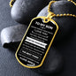 To My Son | Just Do Your Best | Dog Tag with Chain (Custom Engraving Optional)