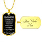 To My Husband | I Choose You | Dog Tag with Chain (Custom Engraving Optional)