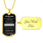 To My Son | Just Do Your Best | Dog Tag with Chain (Custom Engraving Optional)