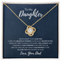 To My Daughter | Never Forget | Love Knot Necklace