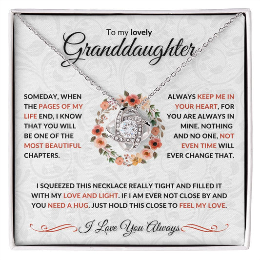 To My Lovely Granddaughter | Love and Light | Love Knot Necklace