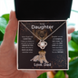 To My Daughter | Lion Daughter with Crown | Love Knot Necklace