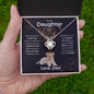 To My Daughter | Lion Daughter with Crown | Love Knot Necklace