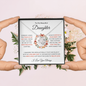 To My Beautiful Daughter | Love and Light Coral Lettering | Love Knot Necklace