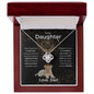 To My Daughter | Lion Daughter with Crown | Love Knot Necklace