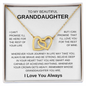 To My Beautiful Granddaughter | Wherever Your Journey | Interlocking Hearts Necklace