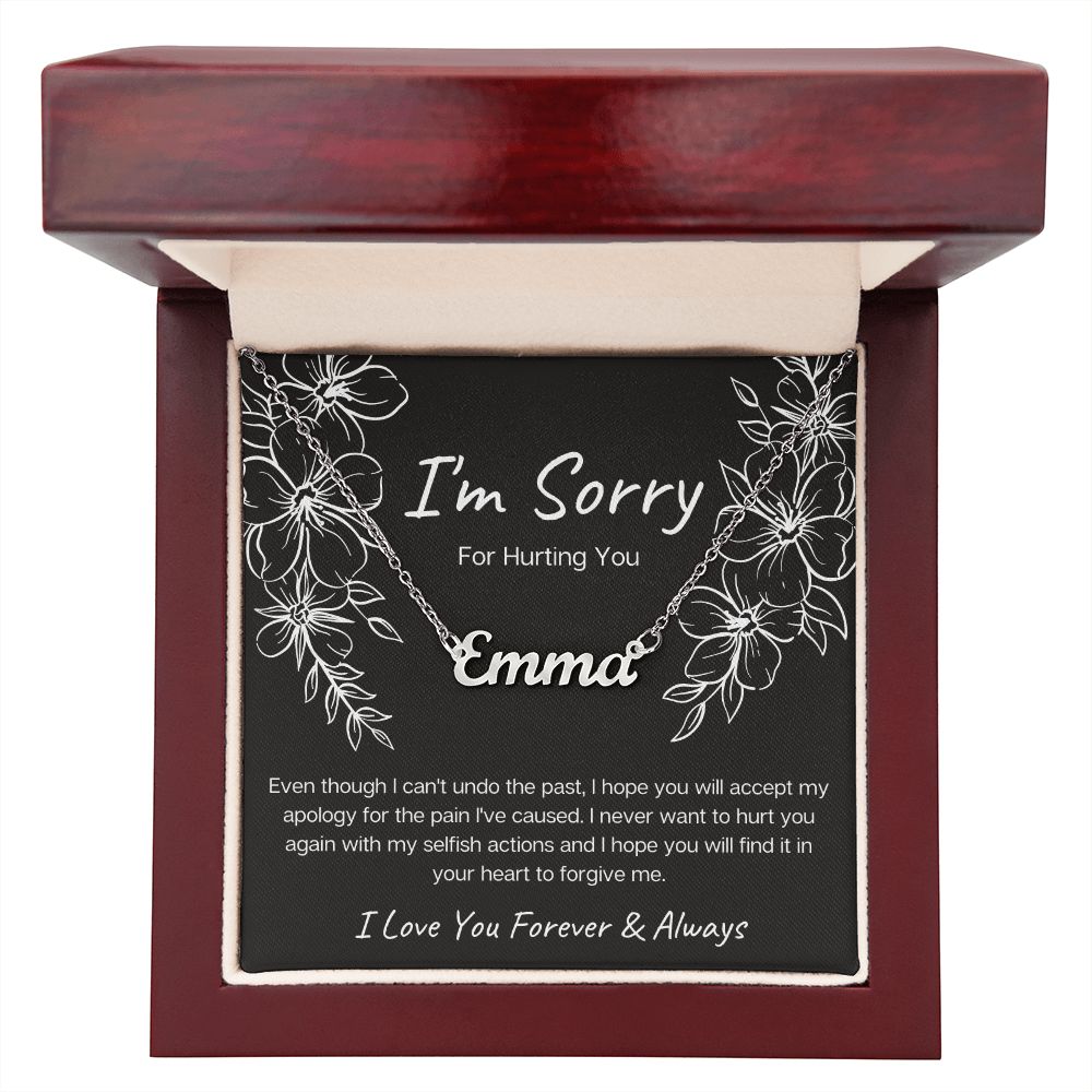 I'm Sorry for Hurting You | Black | (Personalized) Name Necklace