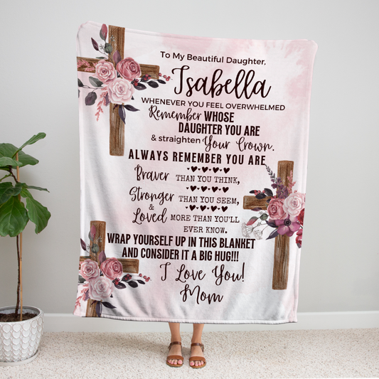 (ALMOST SOLD OUT - #1 SELLER) PERSONALIZED Pink Cross Blanket - 50% OFF ENDING SOON