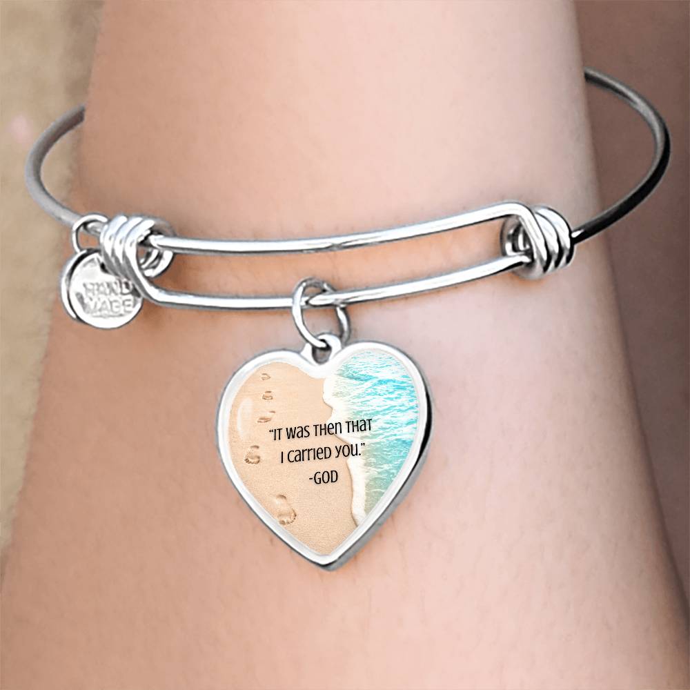 Footprints- It Was Then That I Carried You Bracelet (Engraving Optional)