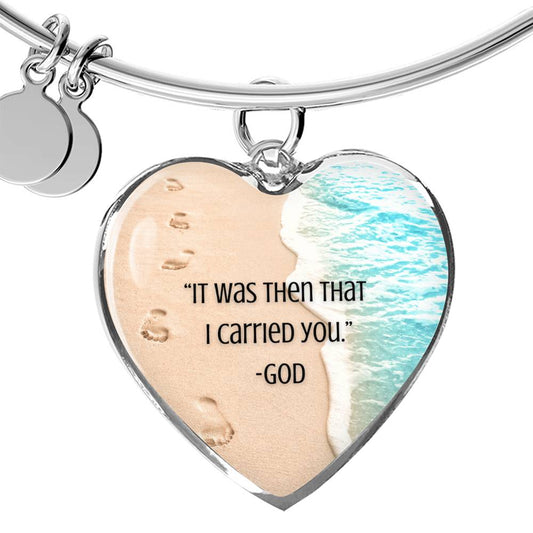 Footprints- It Was Then That I Carried You Bracelet (Engraving Optional)