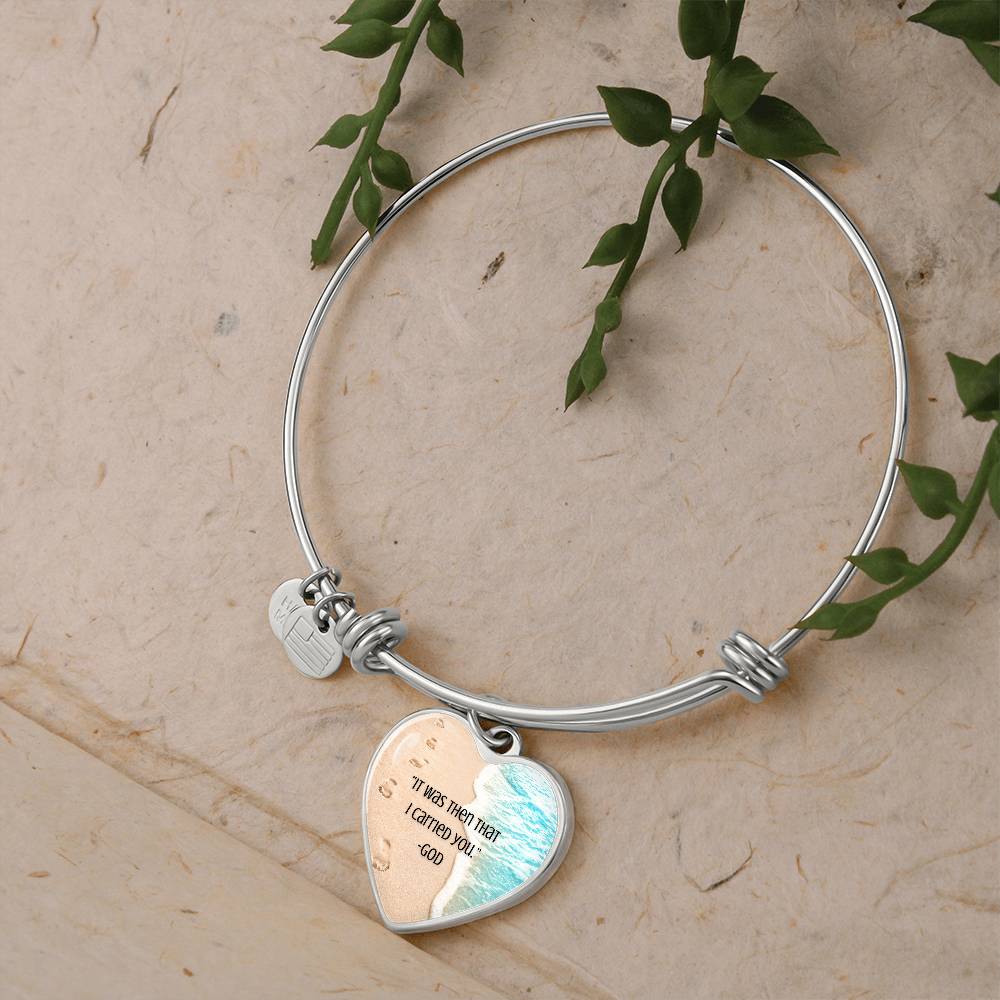 Footprints- It Was Then That I Carried You Bracelet (Engraving Optional)