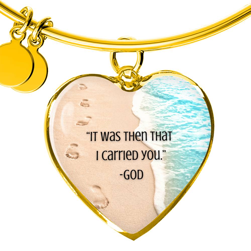 Footprints- It Was Then That I Carried You Bracelet (Engraving Optional)